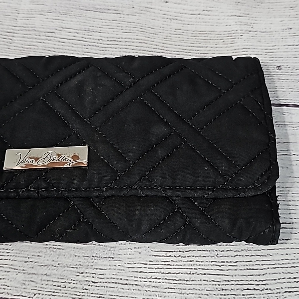 Vera Bradley wallet. Black/pink/cream/green/gray - Picture 3 of 9